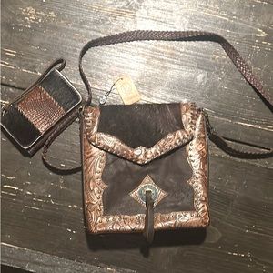 Cowhide Genuine leather purse w/ wallet